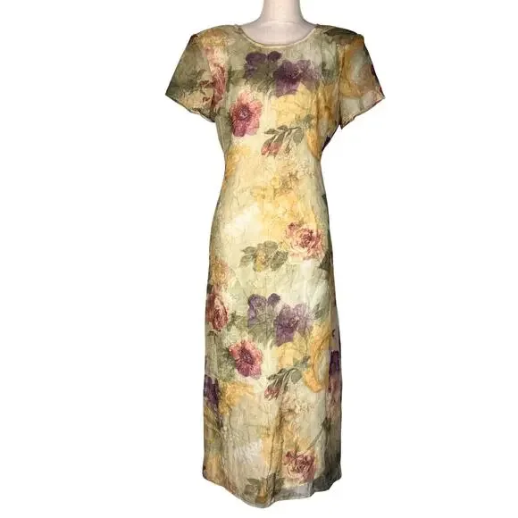 Stephanie Andrews Vintage Floral Maxi Dress Fairycore Cottagecore Size 12 - Picture 1 of 12